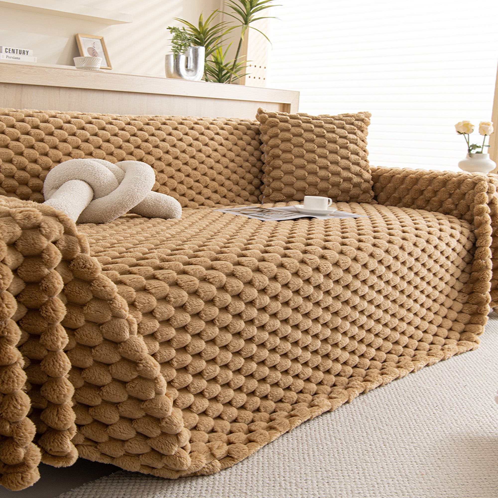 Cozy Chic Pet Friendly Sofa Cover for Soft Everyday Comfort