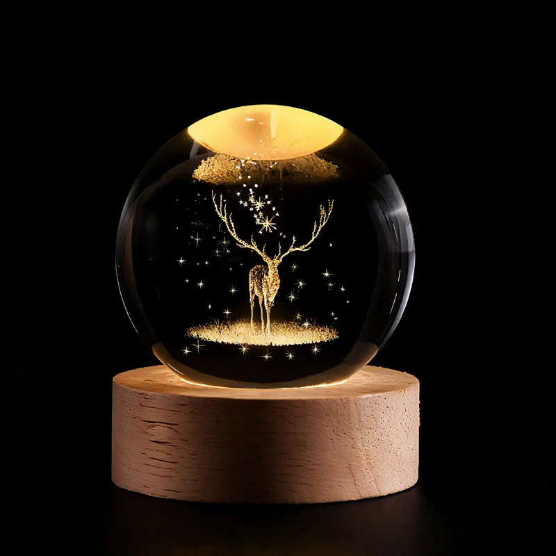 Luminous Crystal Ball LED Night Light USB Lamp