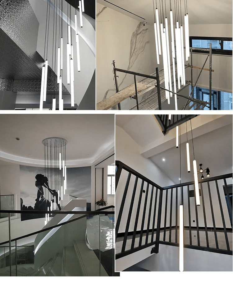 Spiral Pendant Light Modern Staircase LED Chandelier