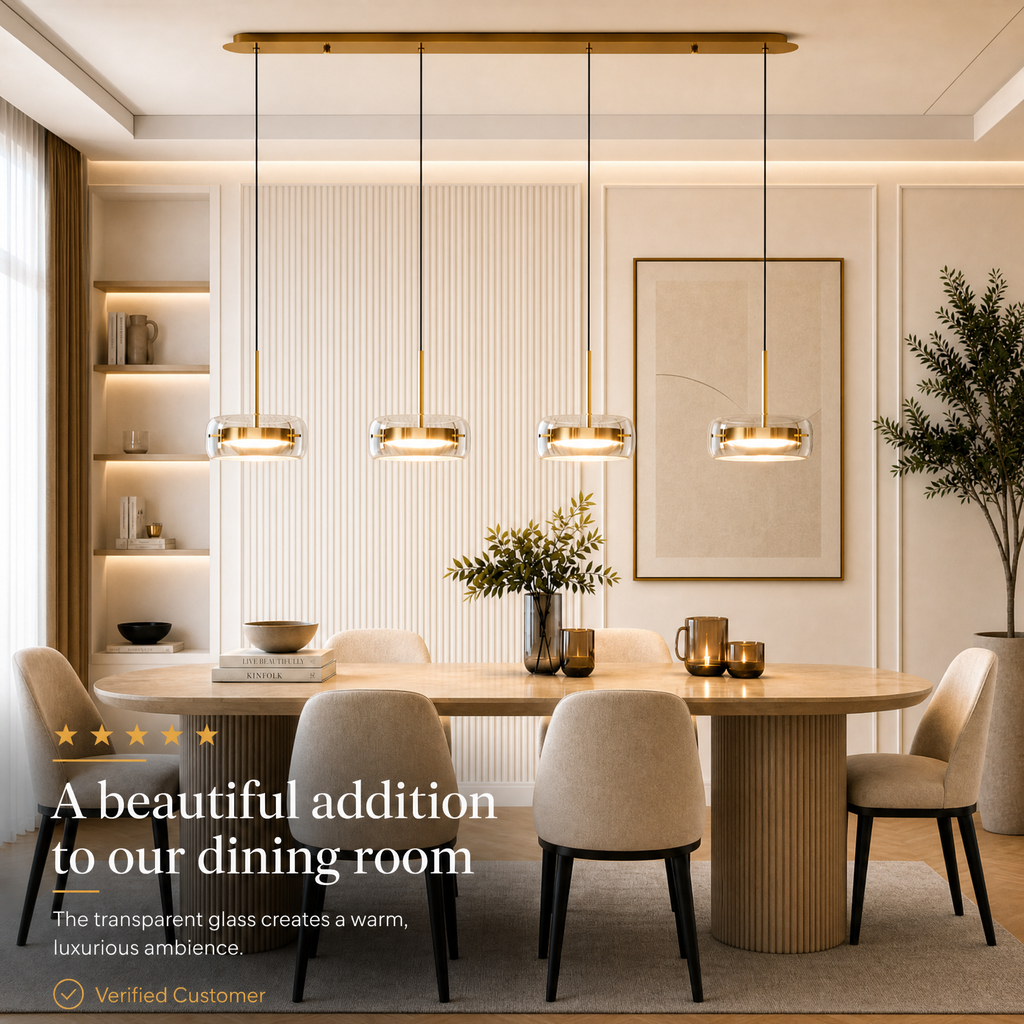 Customer review of the Seya Living glass drum pendant light