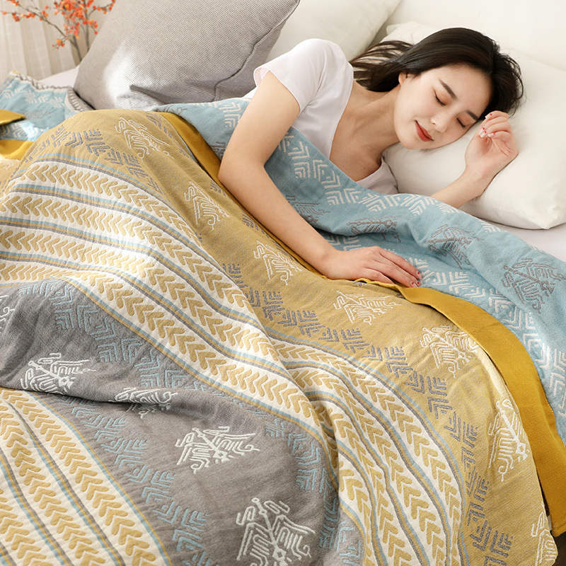 Reversible Cotton Wheat Print Quilt for Bed and Sofa Use