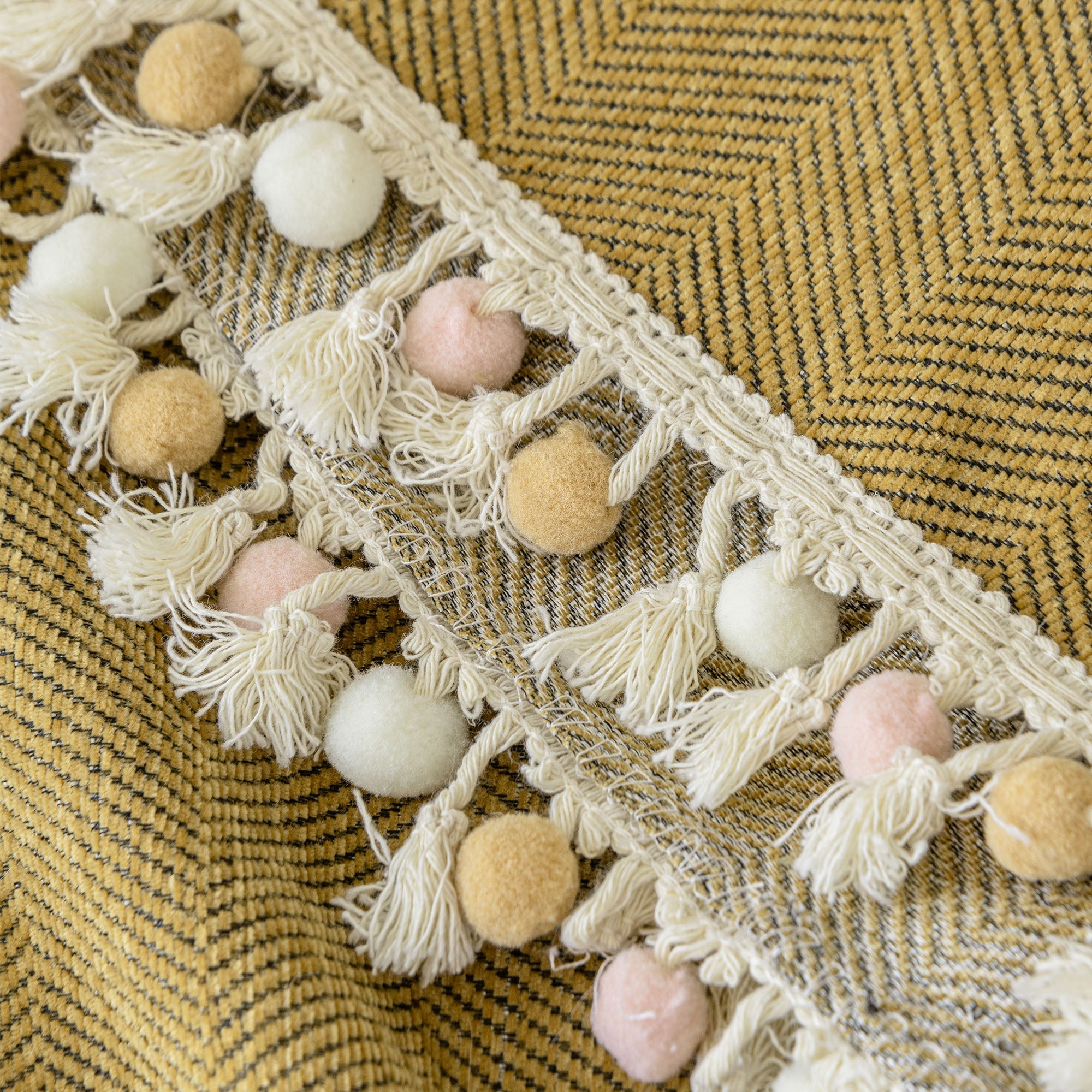 Herringbone Tassel Chenille Sofa Cover for Pet Friendly Homes