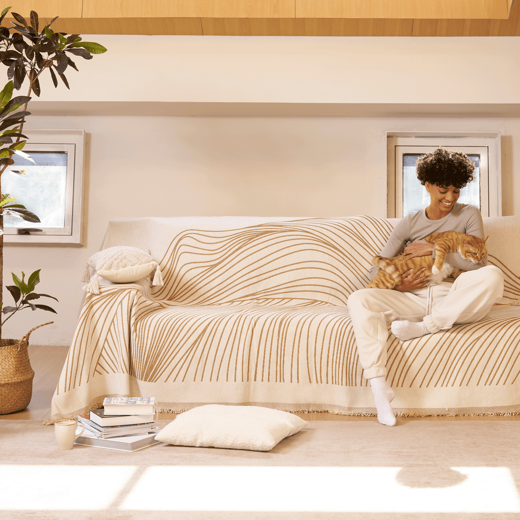 Reversible Jacquard Sofa Cover for Soft Modern Protection