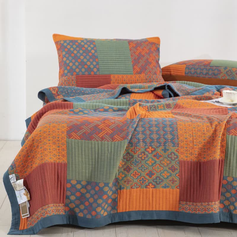 Three Layer Cotton Gauze Quilt for Breathable Bedding