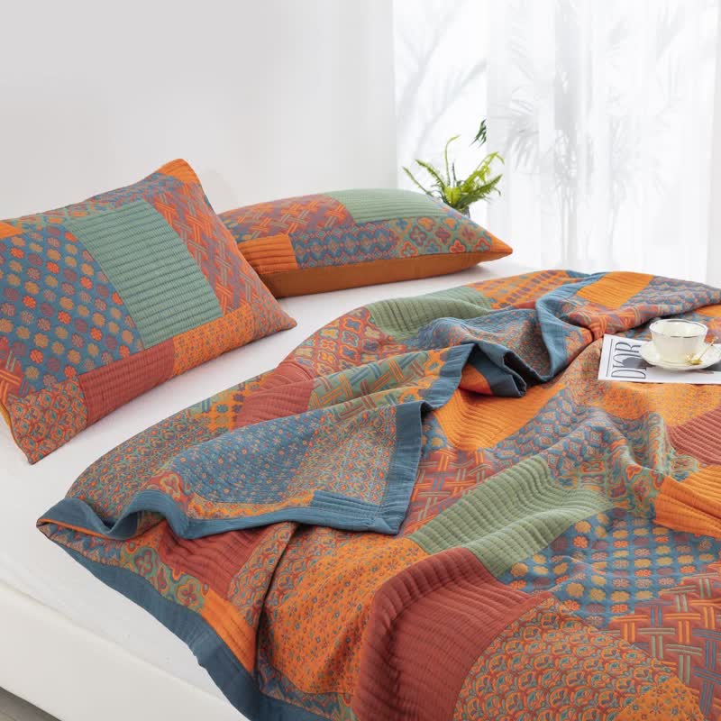 Three Layer Cotton Gauze Quilt for Breathable Bedding