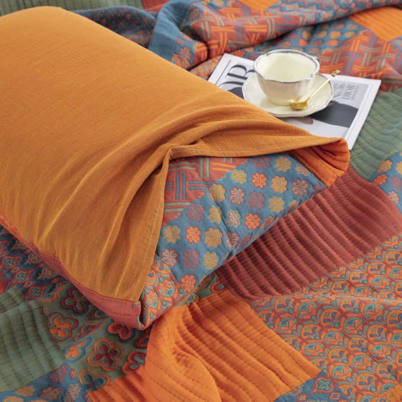 Three Layer Cotton Gauze Quilt for Breathable Bedding