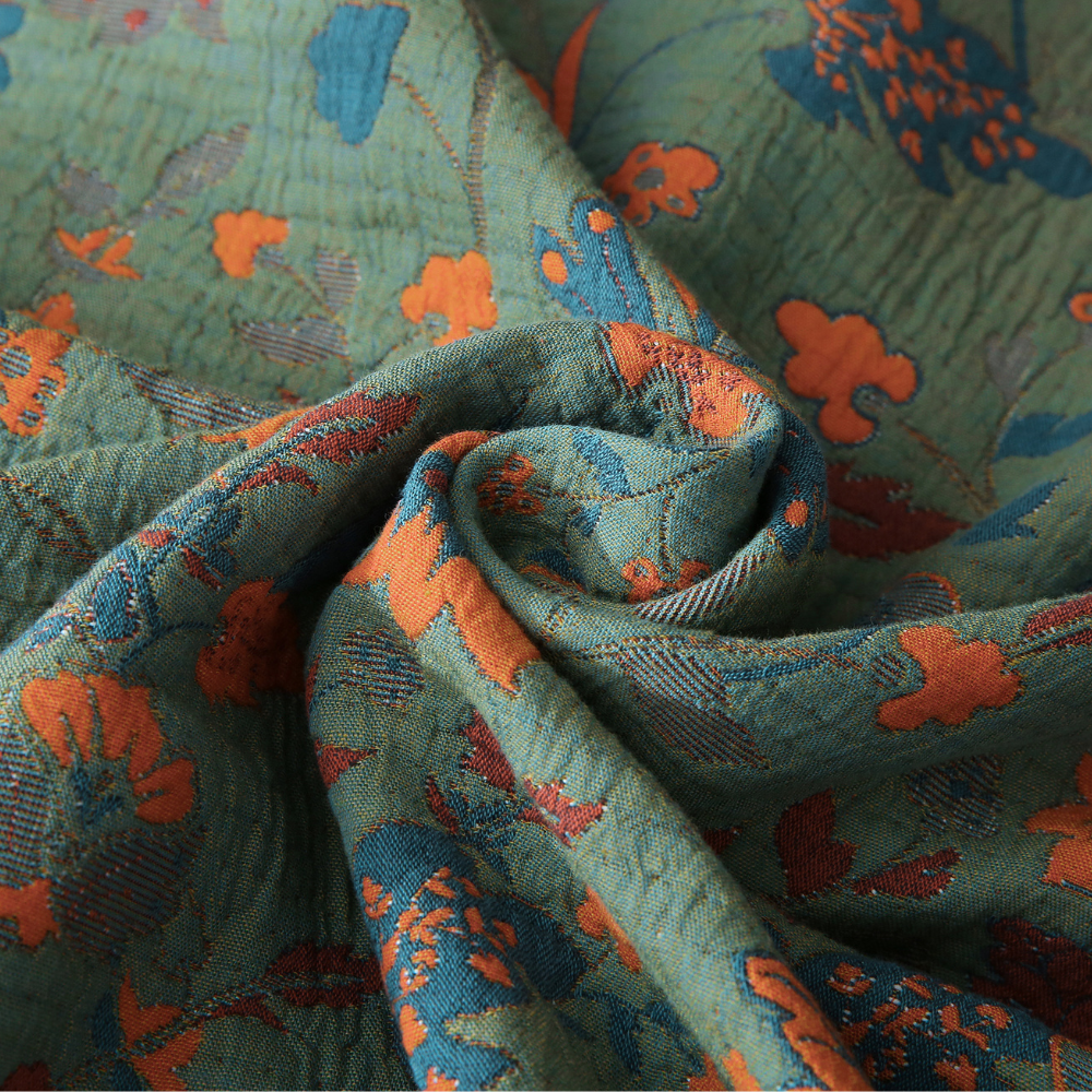 Retro Floral Cotton Quilt with Reversible Embroidered Finish