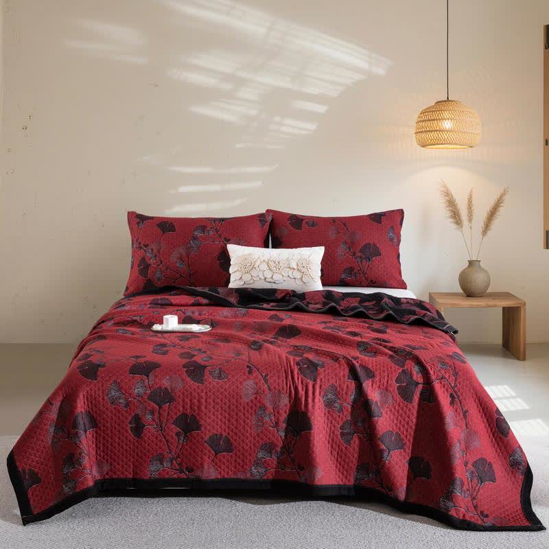 Reversible Organic Cotton Quilt for Bed and Sofa Use