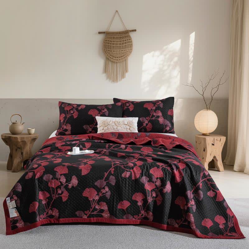 Reversible Organic Cotton Quilt for Bed and Sofa Use