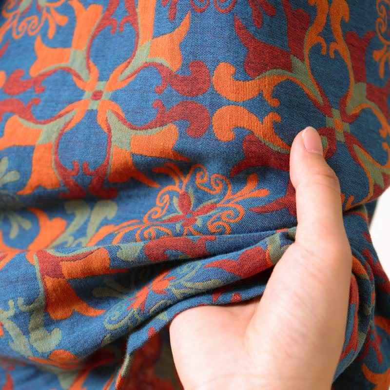 Reversible Organic Cotton Gauze Kimono Robe for Lounge