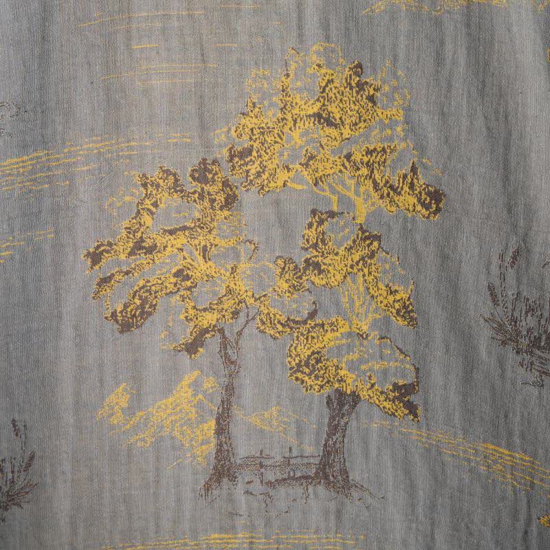 Cotton Kimono Style Pajama Set with Landscape Print