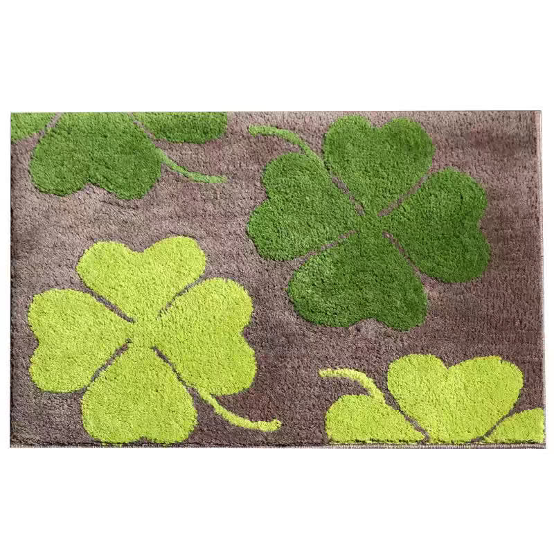 Four Leaf Clover Floor Rug St Patricks Day Bath Mat