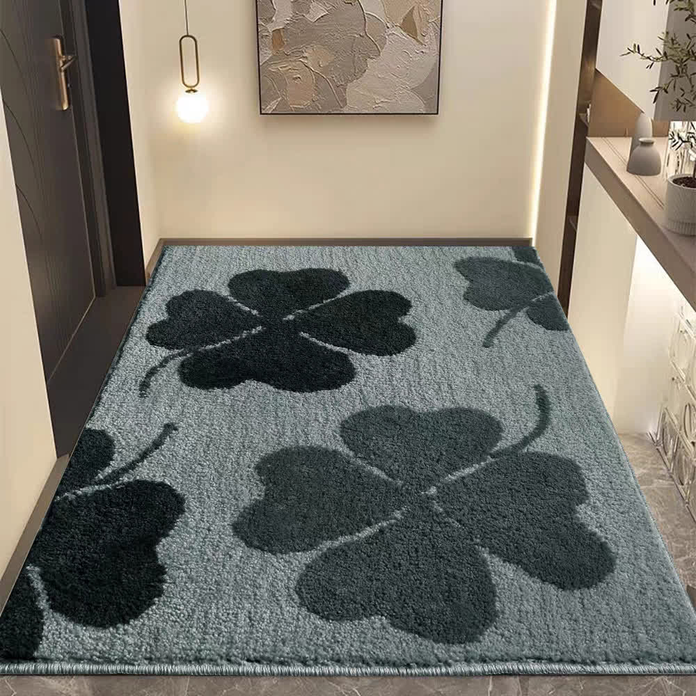 Four Leaf Clover Floor Rug St Patricks Day Bath Mat