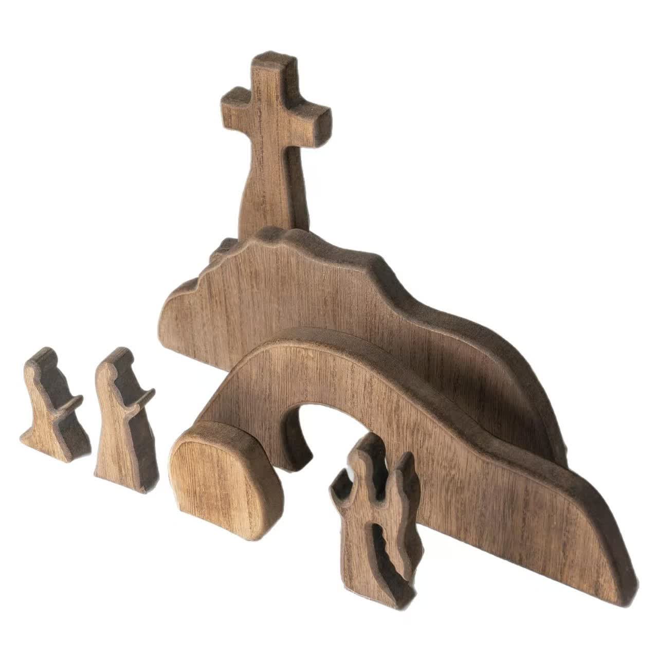 Easter Empty Tomb Scene Wood Decor Rustic Easter Decoration