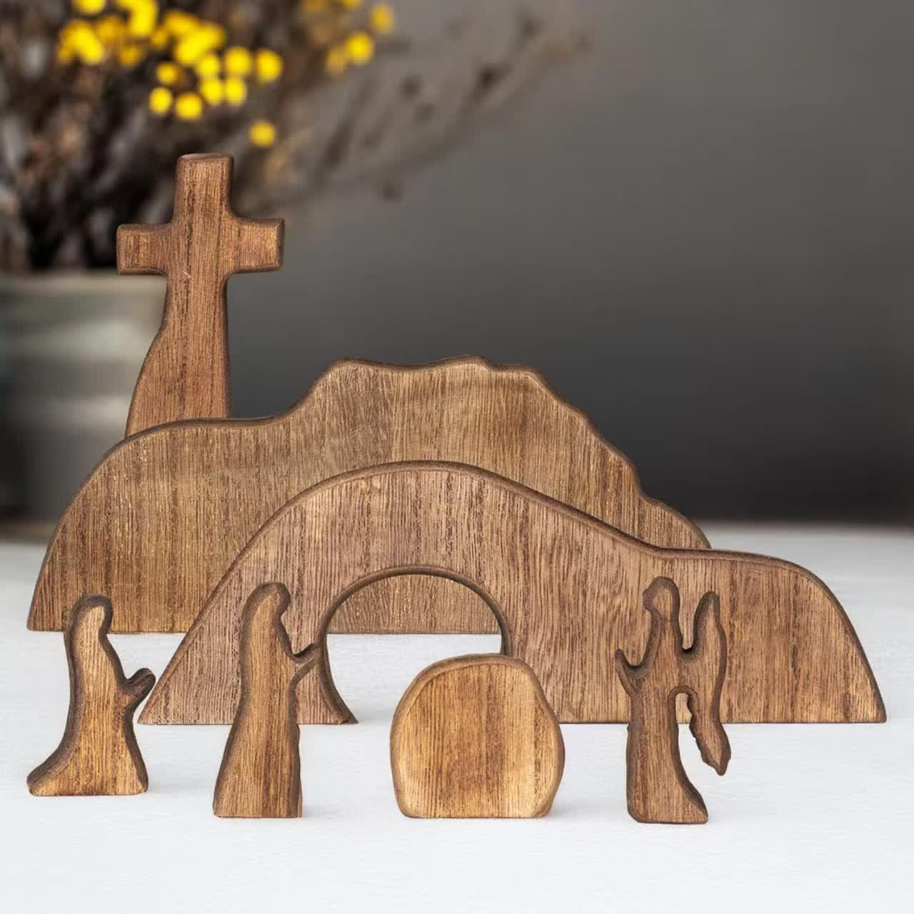 Easter Empty Tomb Scene Wood Decor Rustic Easter Decoration