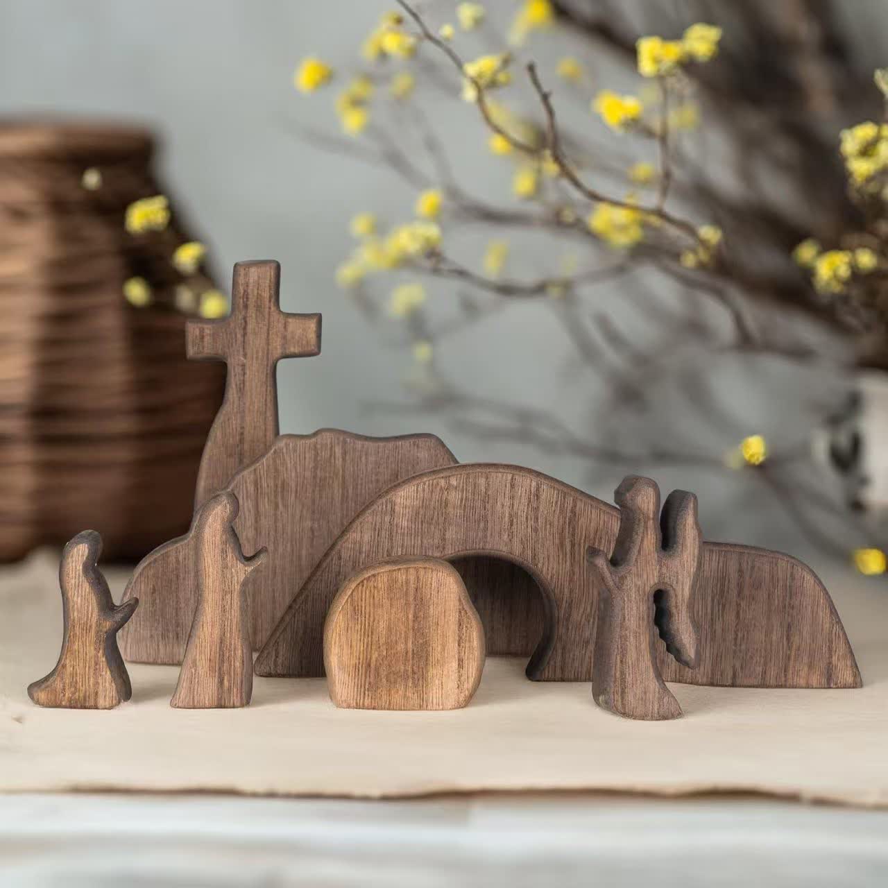 Easter Empty Tomb Scene Wood Decor Rustic Easter Decoration