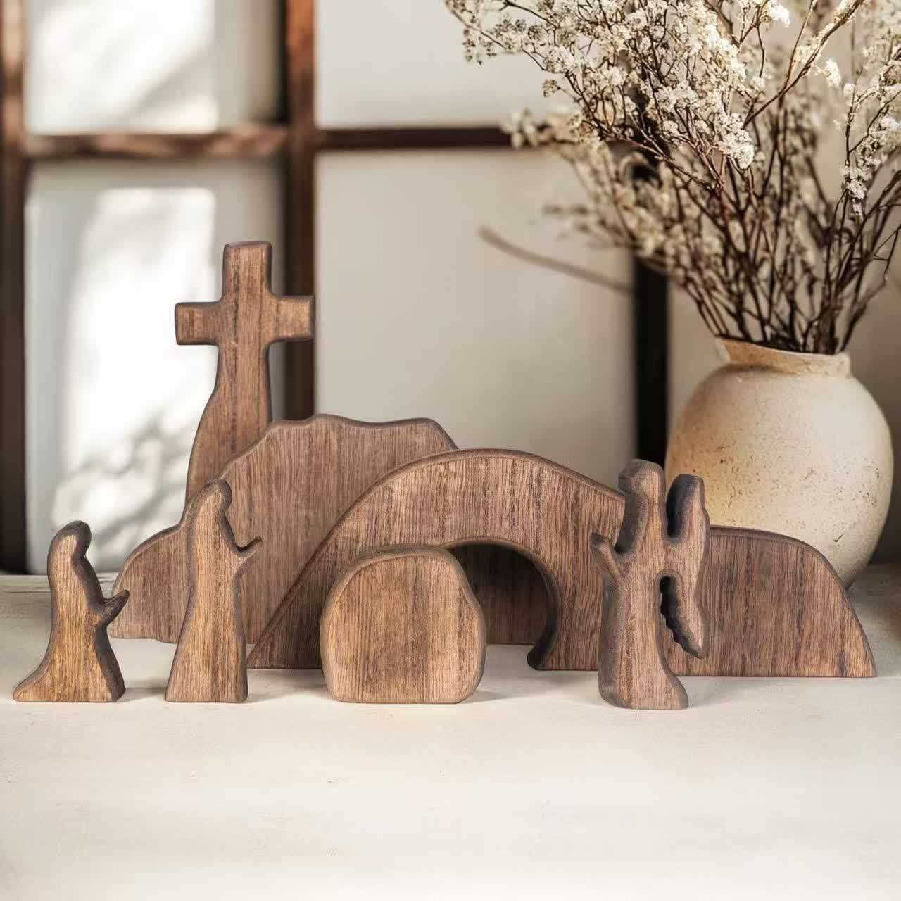 Easter Empty Tomb Scene Wood Decor Rustic Easter Decoration