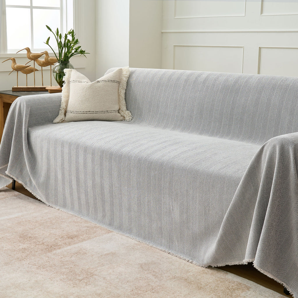 Durable Herringbone Sofa Cover for Modern Pet Friendly Homes