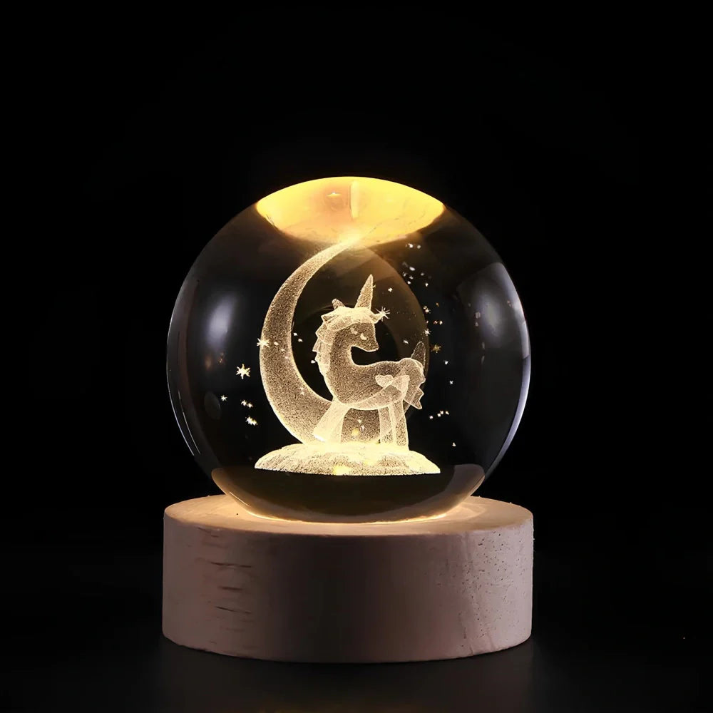 Luminous Crystal Ball LED Night Light USB Lamp