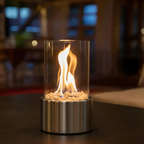 Modern Tabletop Bioethanol Fireplace Glass Metal Fire Bowl