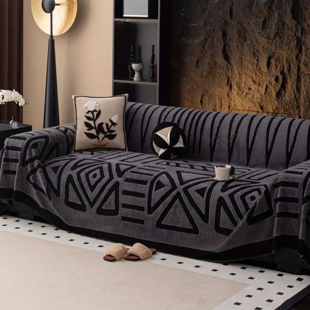 Urban Maze Jacquard Sofa Cover for Modern Living Spaces