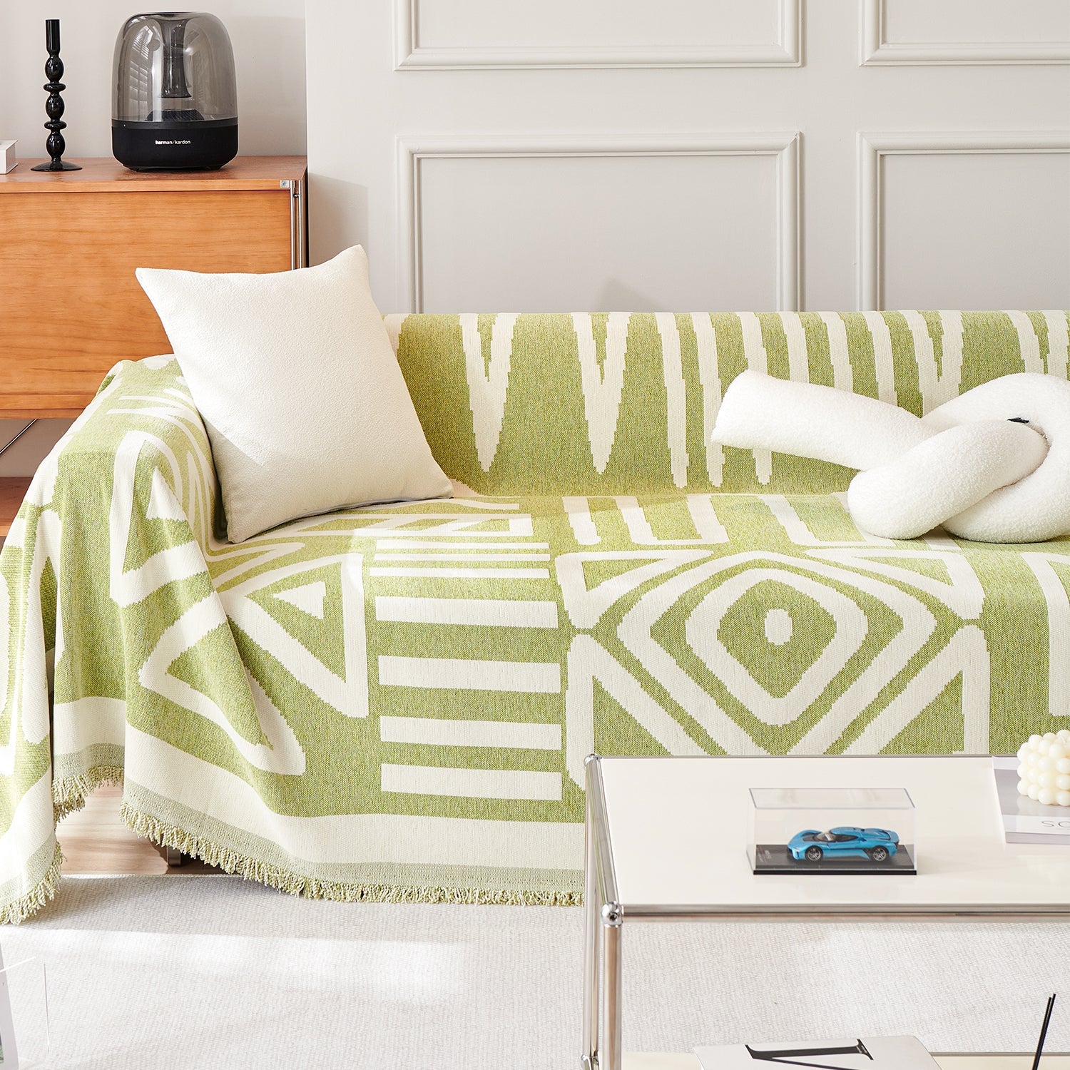 Geometric Boho Sofa Cover for Modern Pet Friendly Living