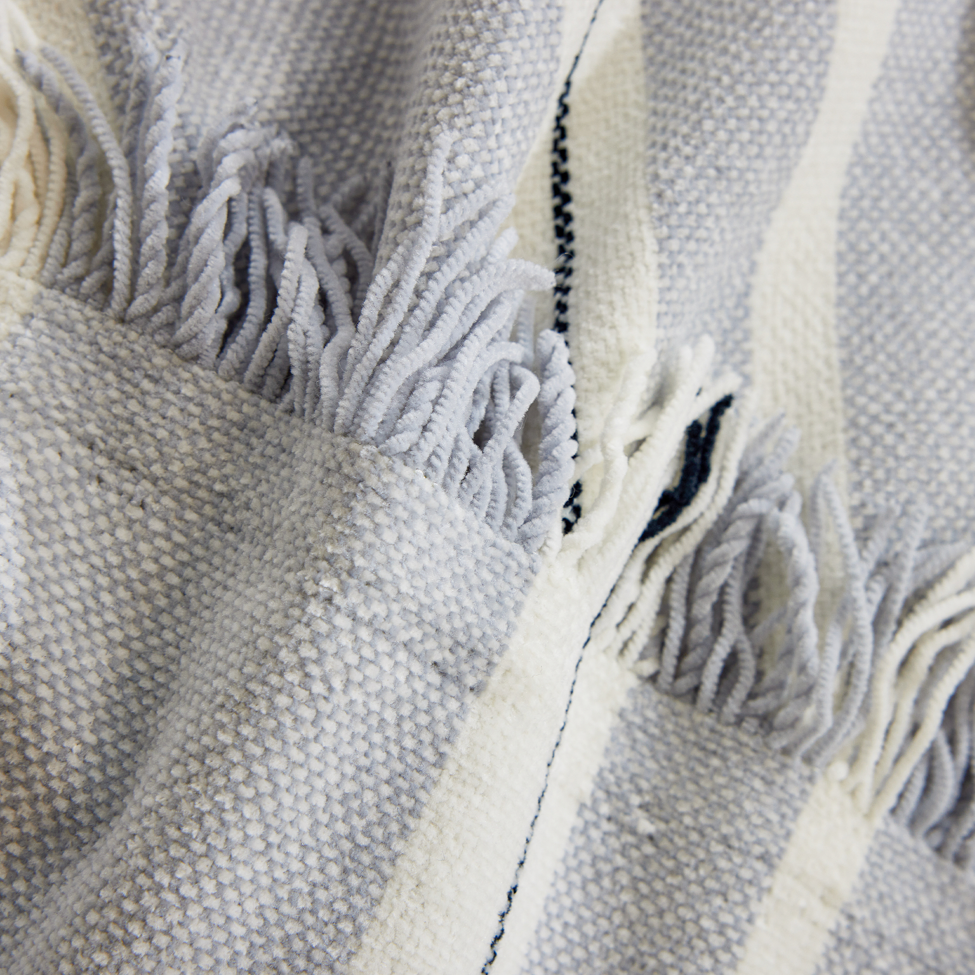 Classic Striped Chenille Sofa Cover in Soft Woven Fabric