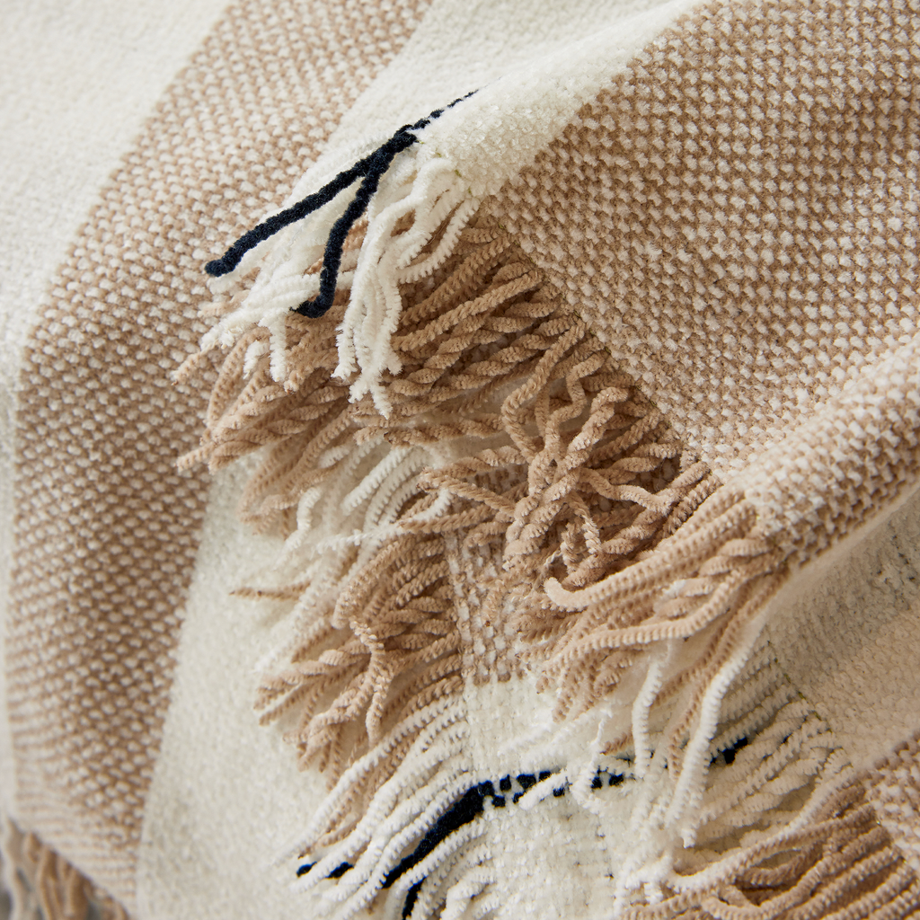 Classic Striped Chenille Sofa Cover in Soft Woven Fabric