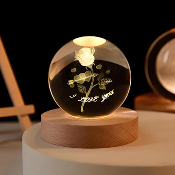 Luminous Crystal Ball LED Night Light USB Lamp