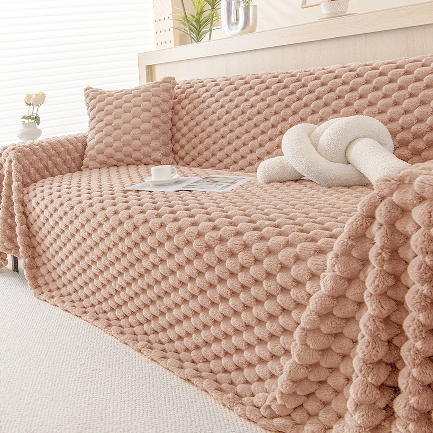 Cozy Chic Pet Friendly Sofa Cover for Soft Everyday Comfort