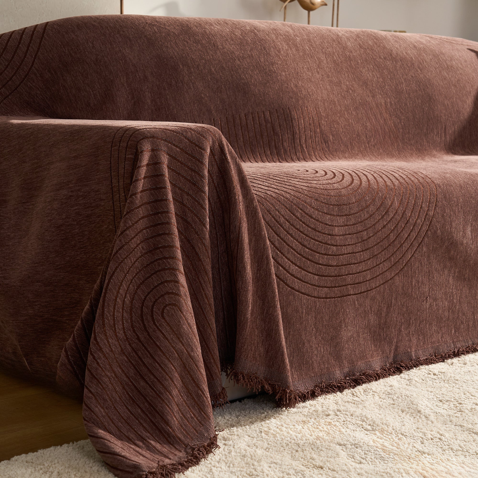 Reversible Chenille Sofa Cover for Soft Cozy Everyday Protection