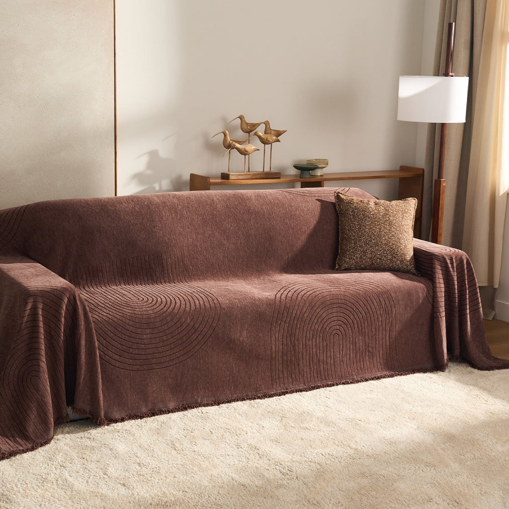 Reversible Chenille Sofa Cover for Soft Cozy Everyday Protection