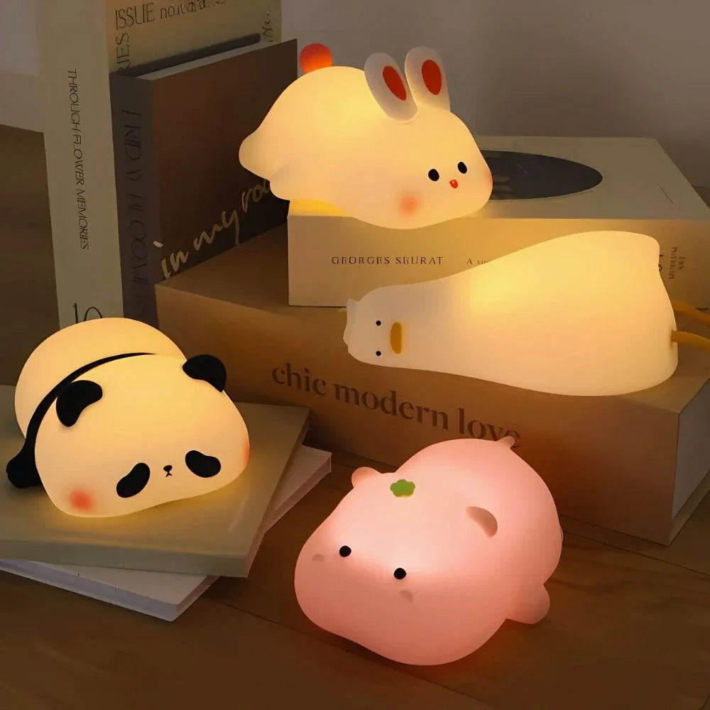 SqueezeBuddies Night Light Rechargeable Silicone Table Lamp
