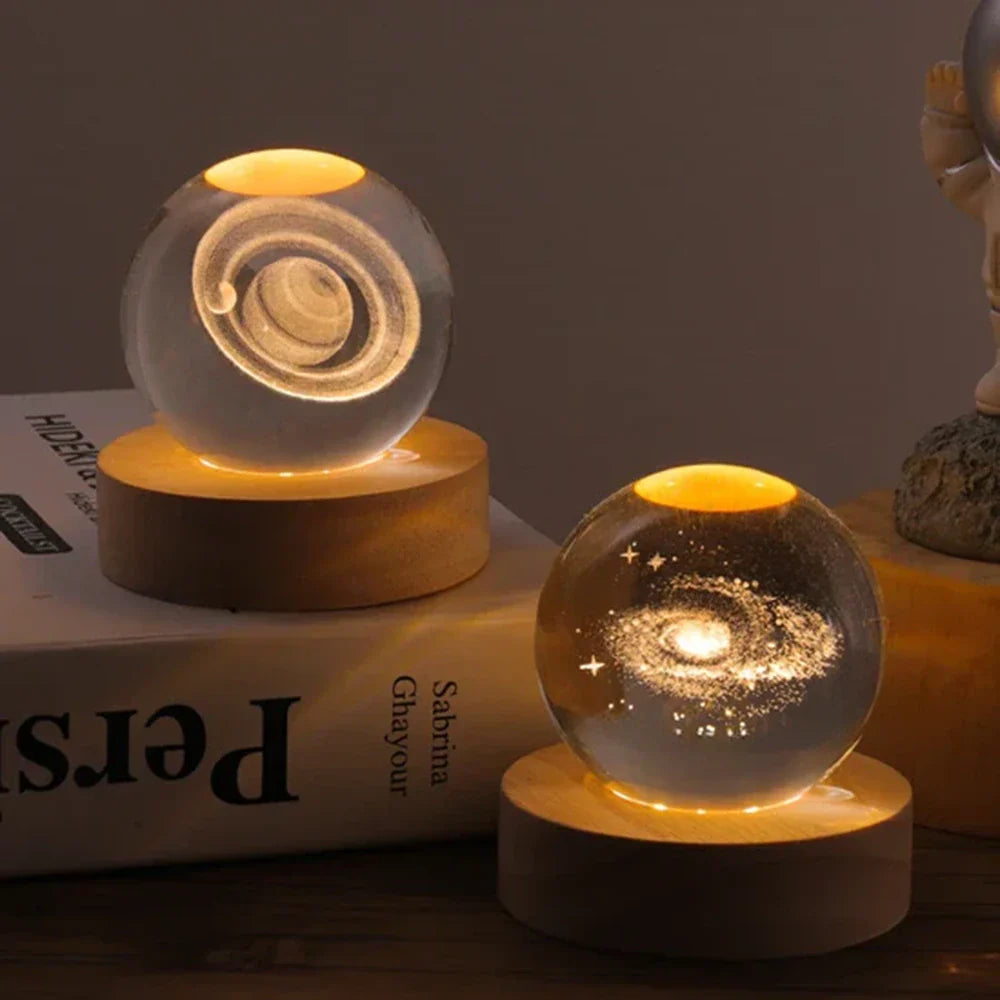 Luminous Crystal Ball LED Night Light USB Lamp