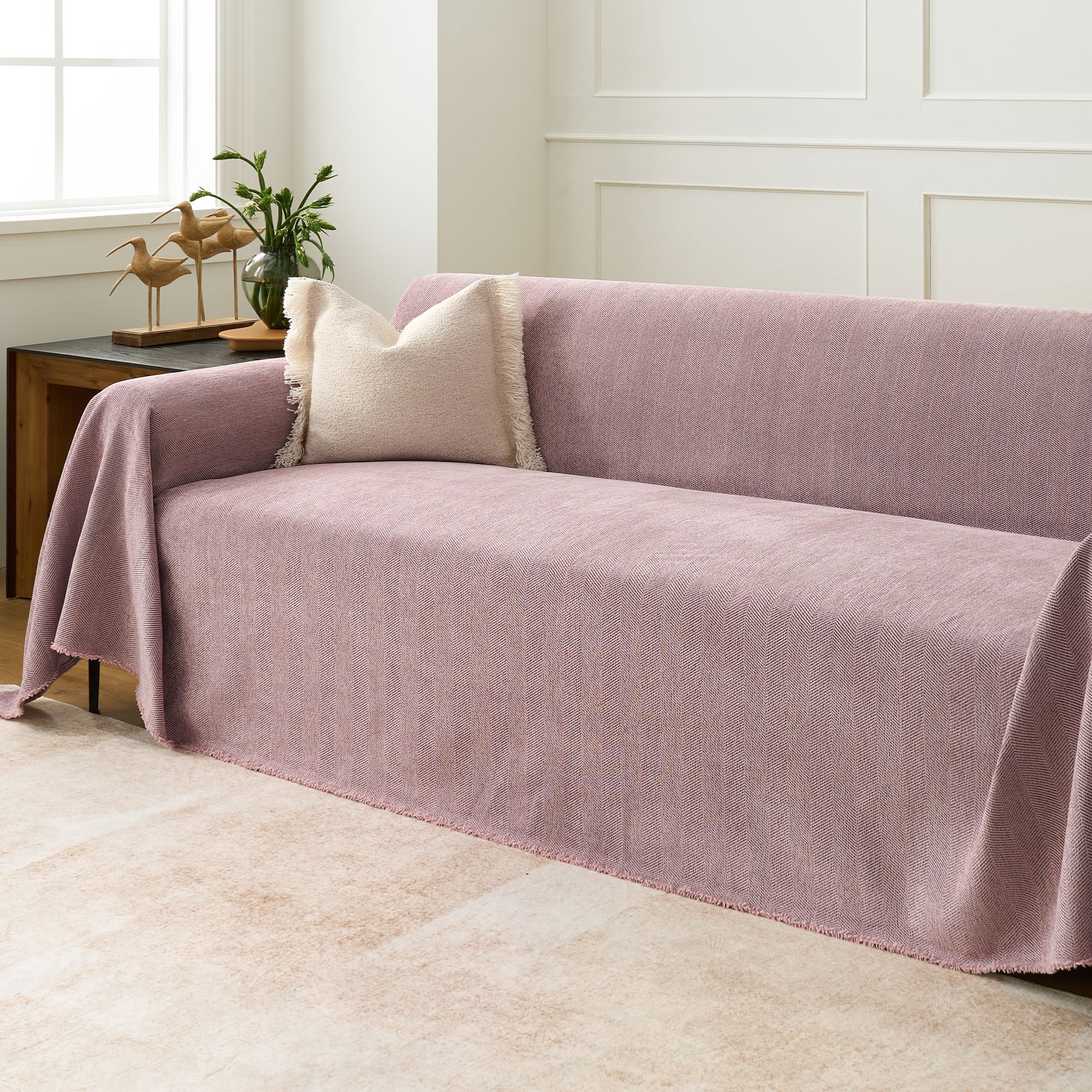 Durable Herringbone Sofa Cover for Modern Pet Friendly Homes
