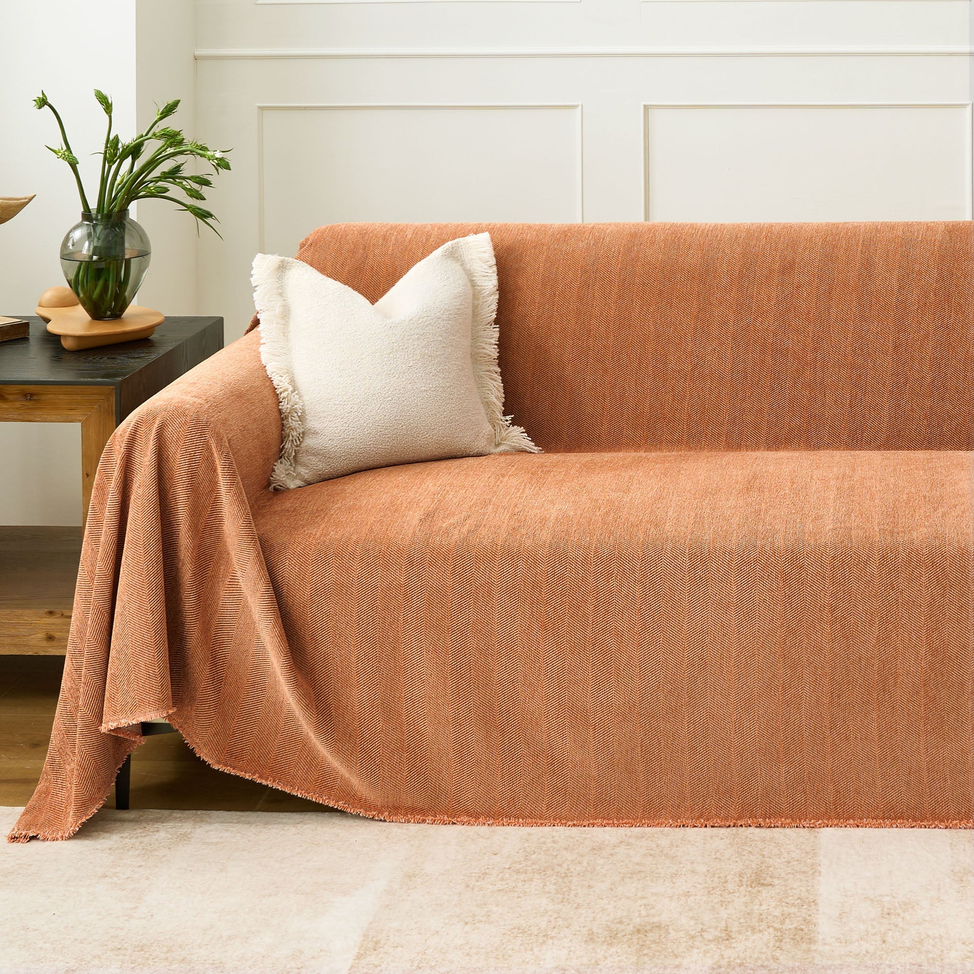 Durable Herringbone Sofa Cover for Modern Pet Friendly Homes