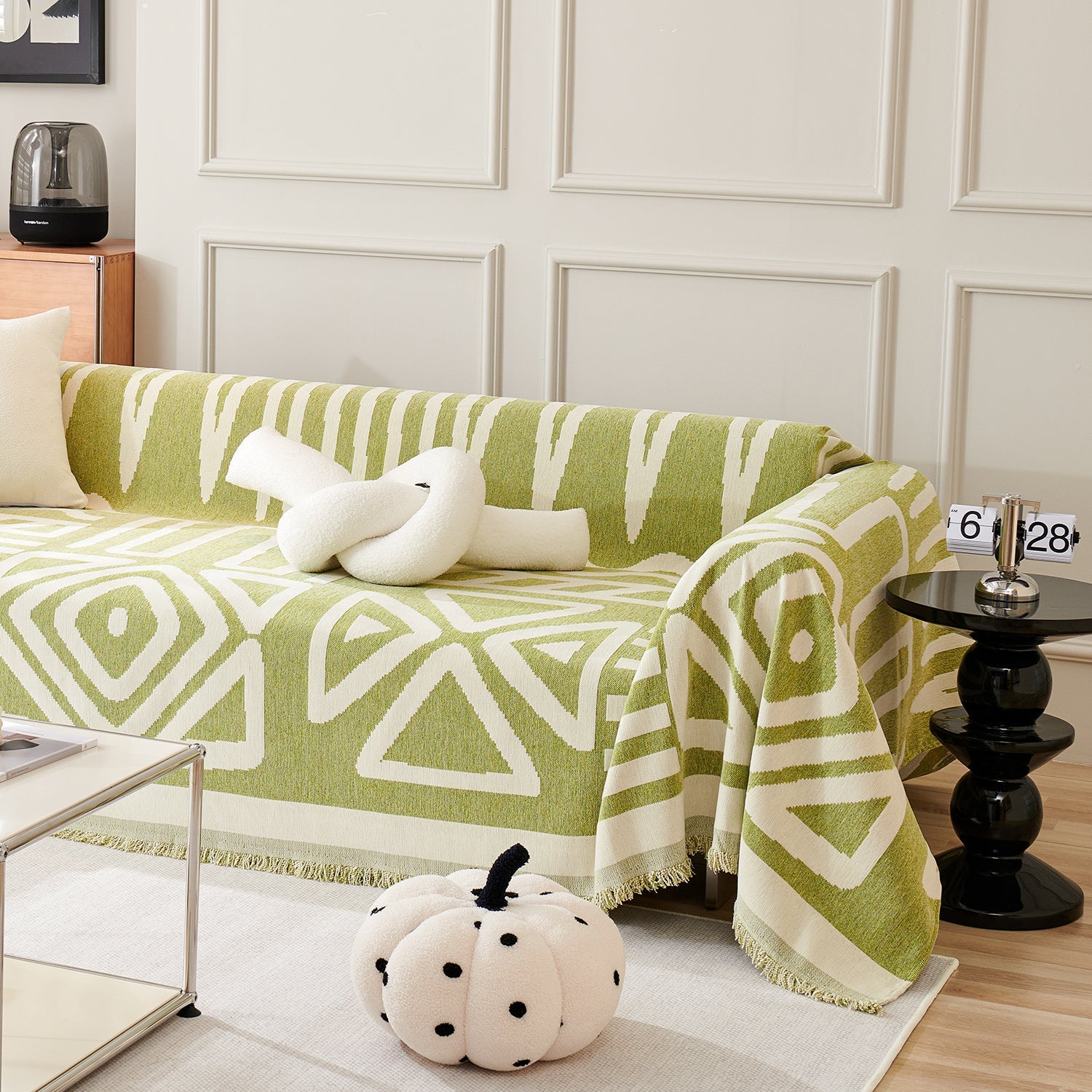Geometric Boho Sofa Cover for Modern Pet Friendly Living