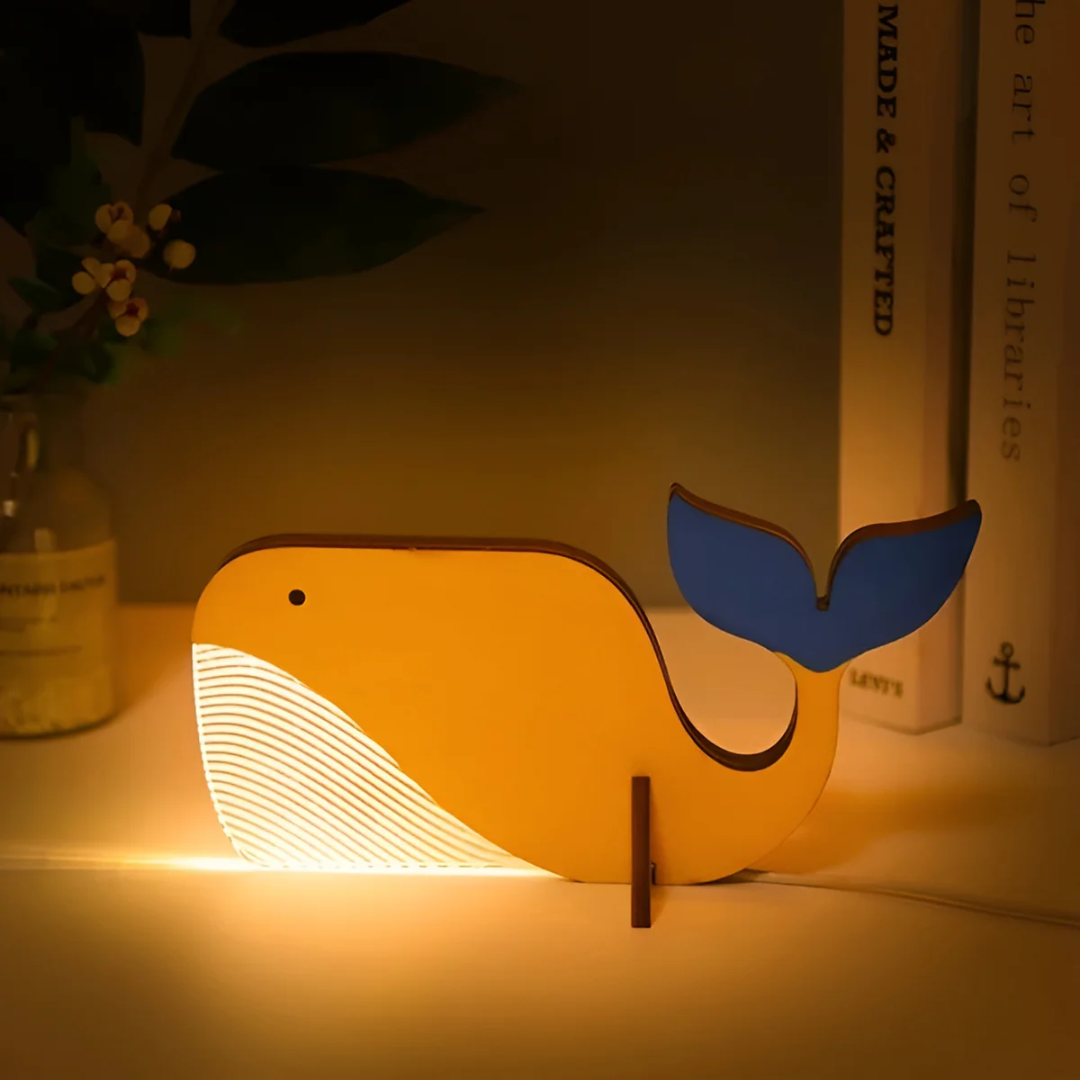 Nordic Wooden Animal LED Table Lamp Warm White USB Light