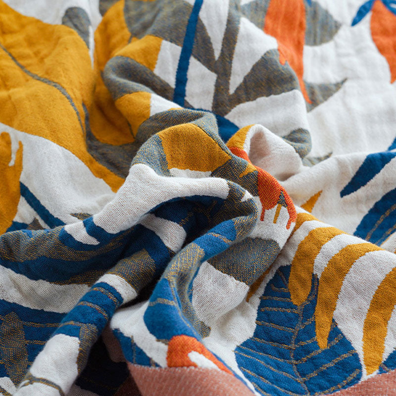 Goldenrod Floral Cotton Quilt for Bed and Sofa Styling