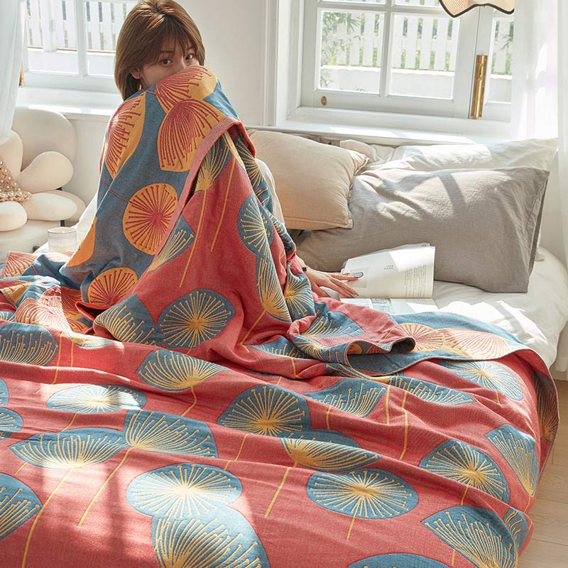Reversible Dandelion Cotton Quilt for Bed and Sofa Use