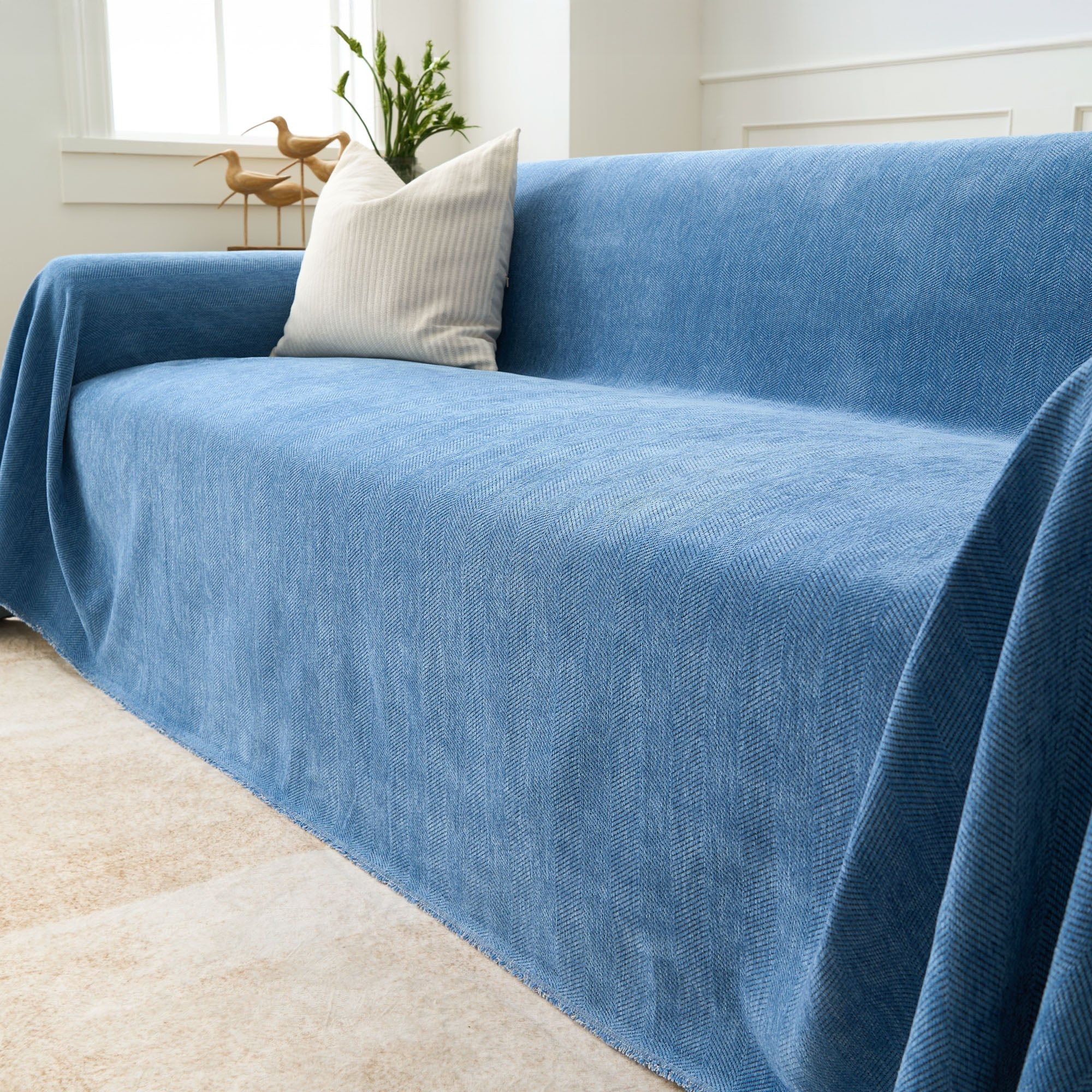 Durable Herringbone Sofa Cover for Modern Pet Friendly Homes