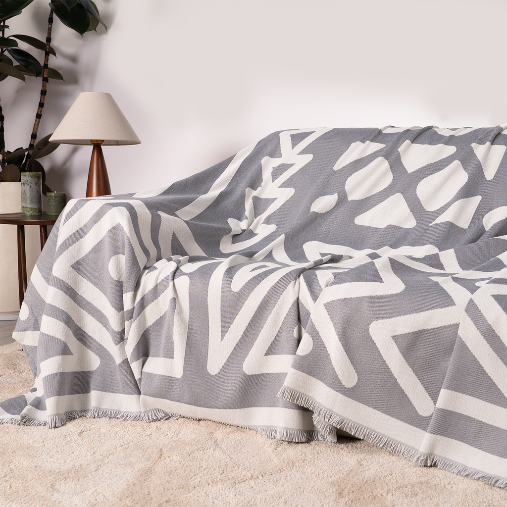 Geometric Boho Sofa Cover for Modern Pet Friendly Living