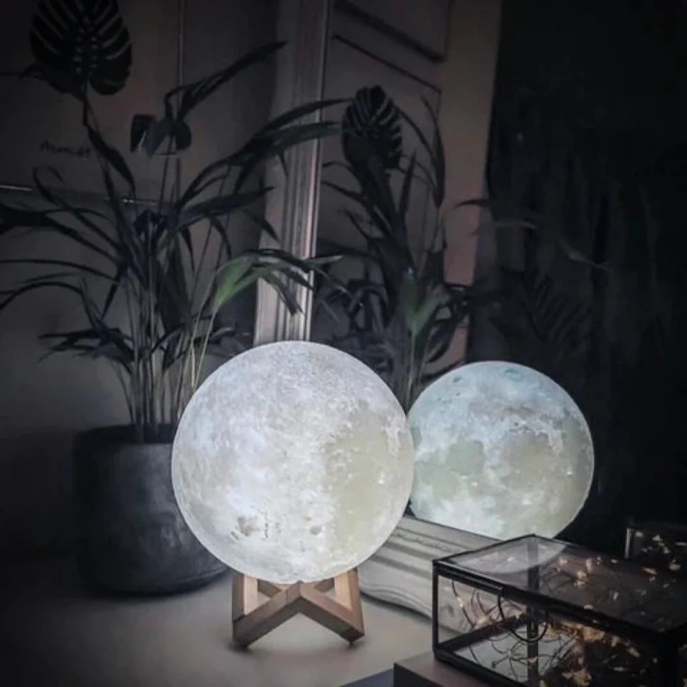 Moon Lamp 3D Printed LED Touch Control Night Light