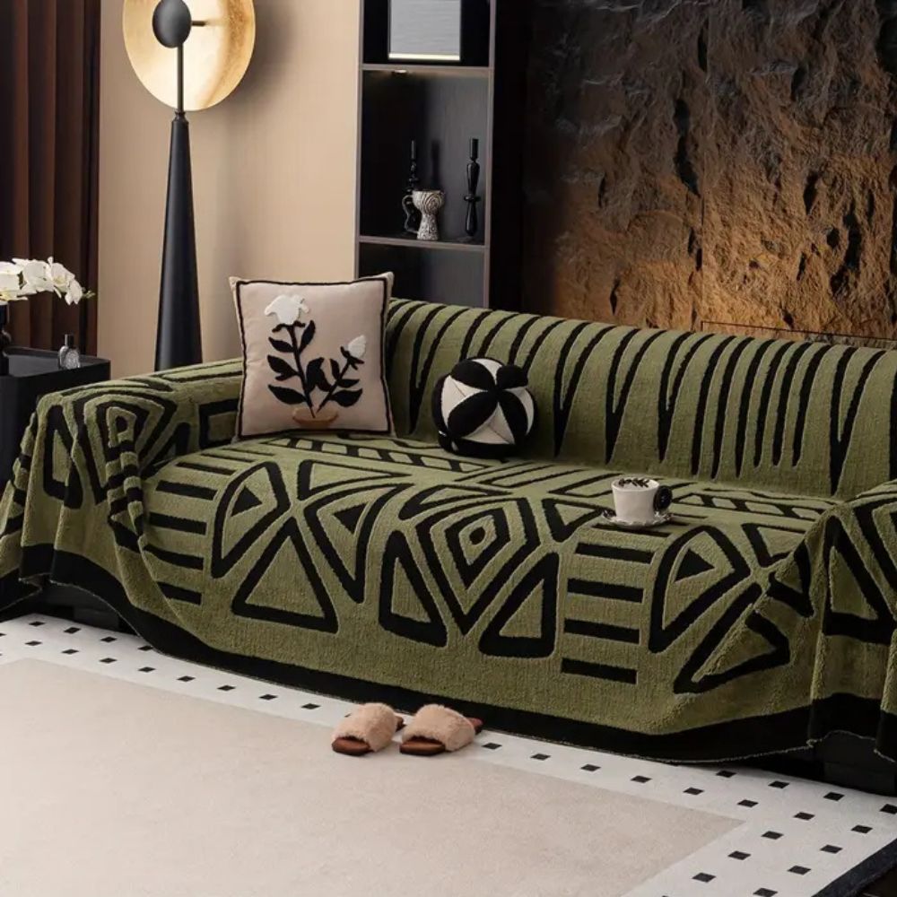 Urban Maze Jacquard Sofa Cover for Modern Living Spaces