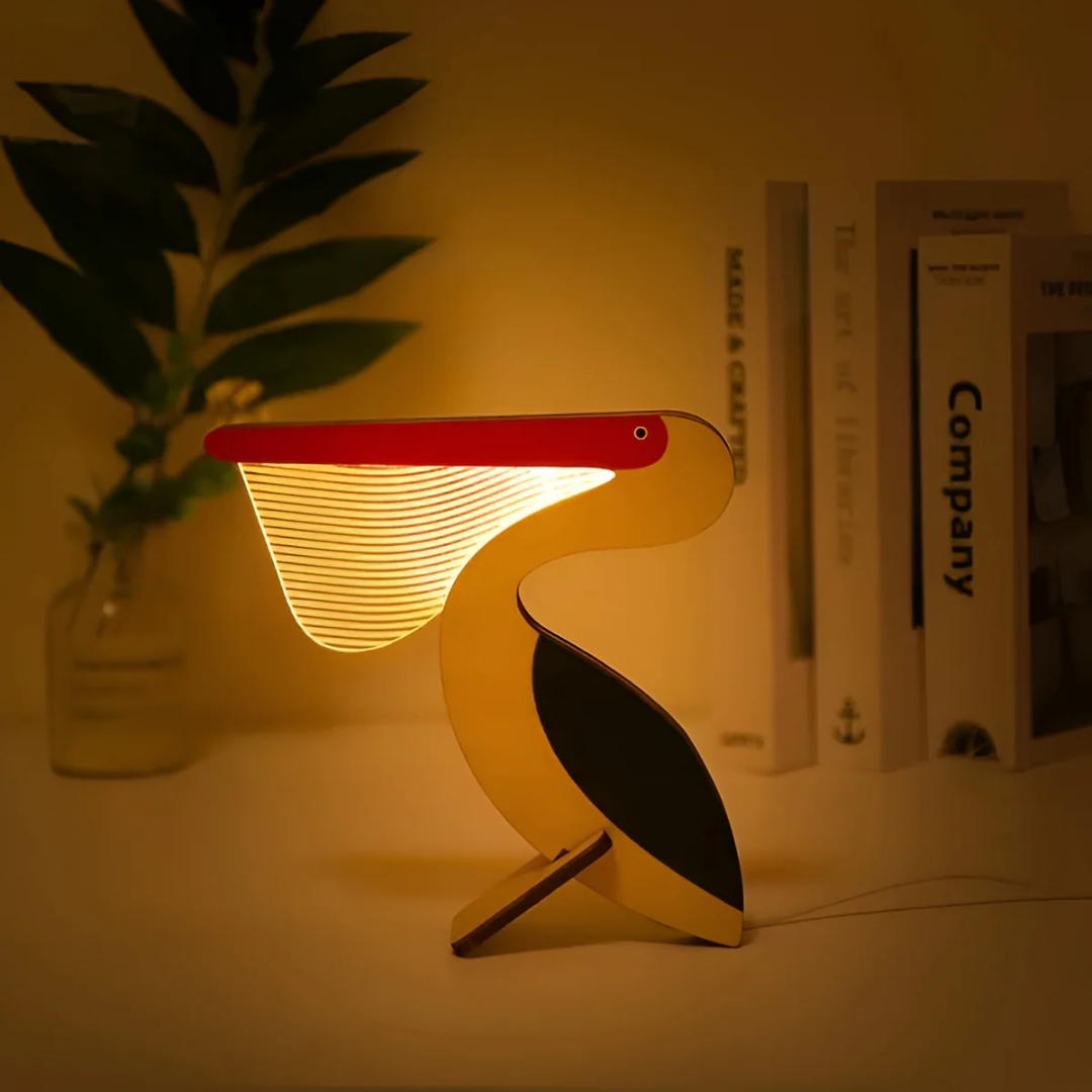 Nordic Wooden Animal LED Table Lamp Warm White USB Light