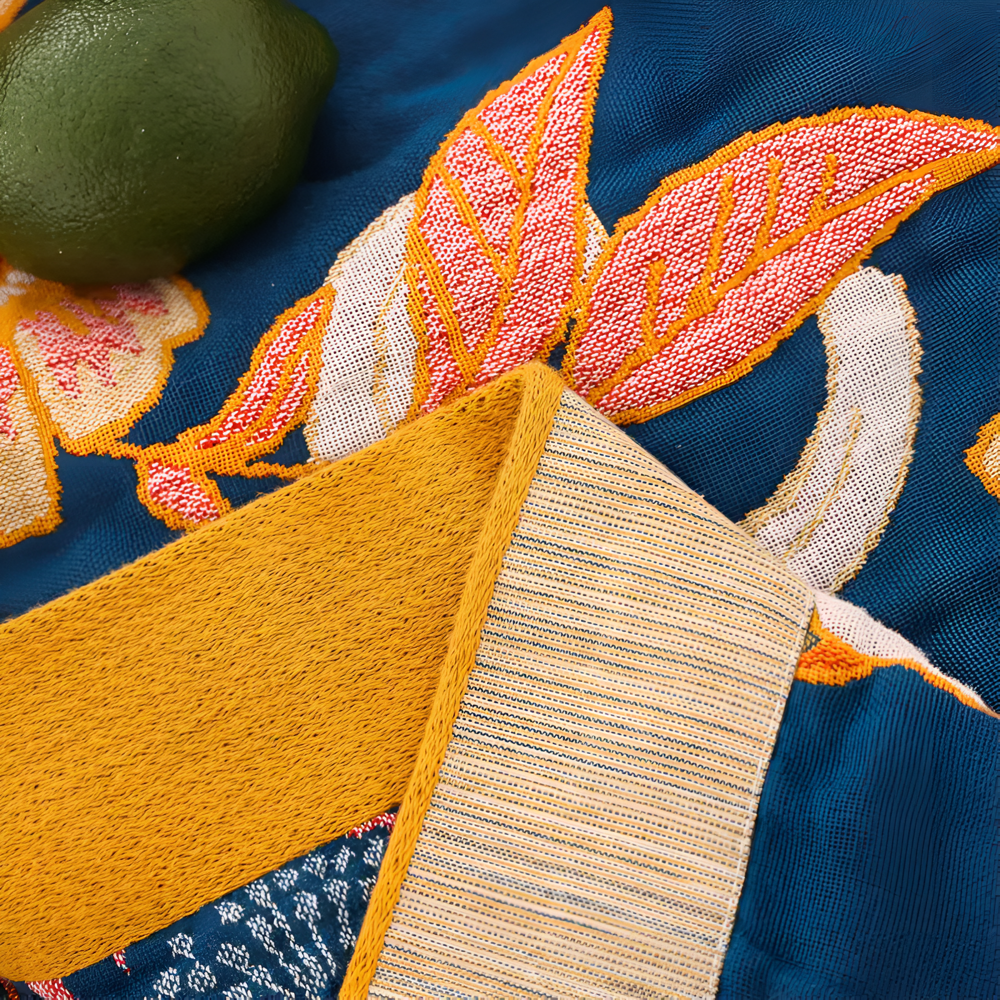 Reversible Cotton Floral Blanket for Layered Home Styling