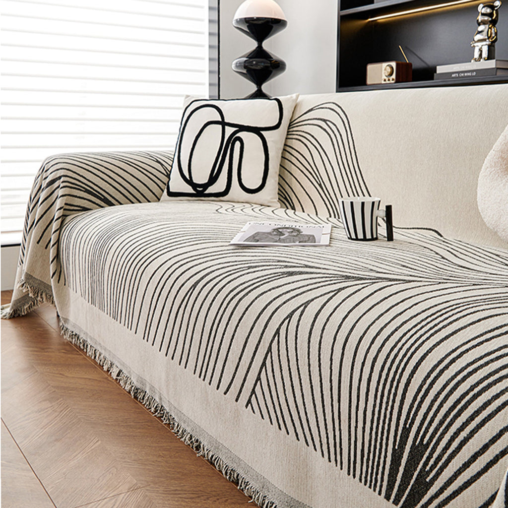 Reversible Jacquard Sofa Cover for Soft Modern Protection
