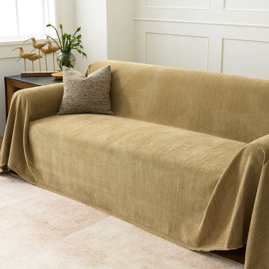 Durable Herringbone Sofa Cover for Modern Pet Friendly Homes