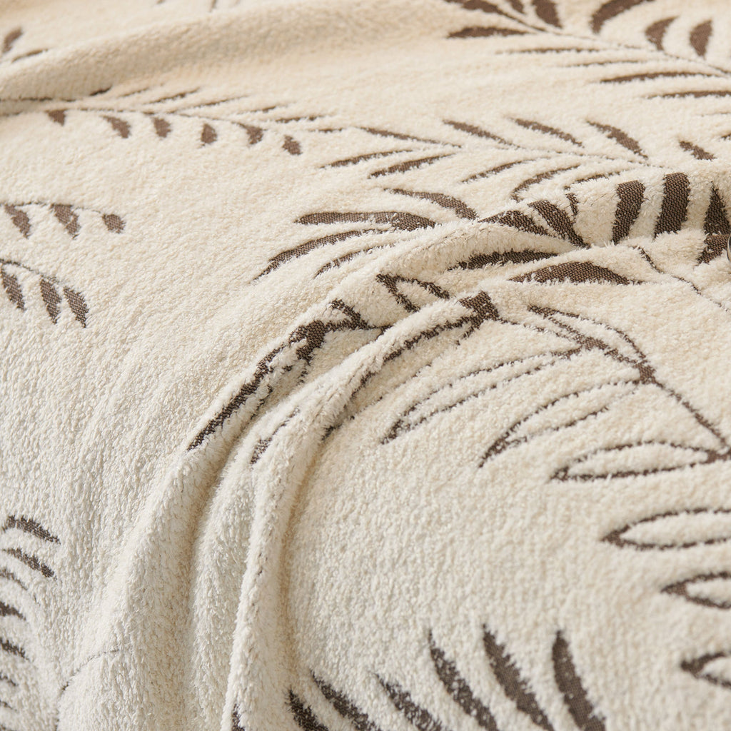 Winter Botanical Chenille Sofa Cover with Soft Woven Texture