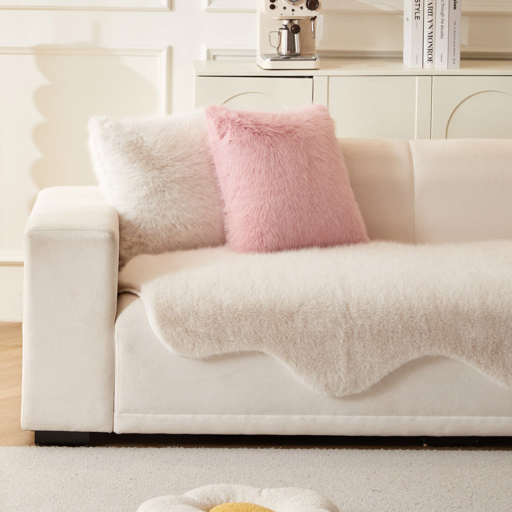 Ultra Soft Scandinavian Fluffy Sofa Cover for Cozy Modern Living